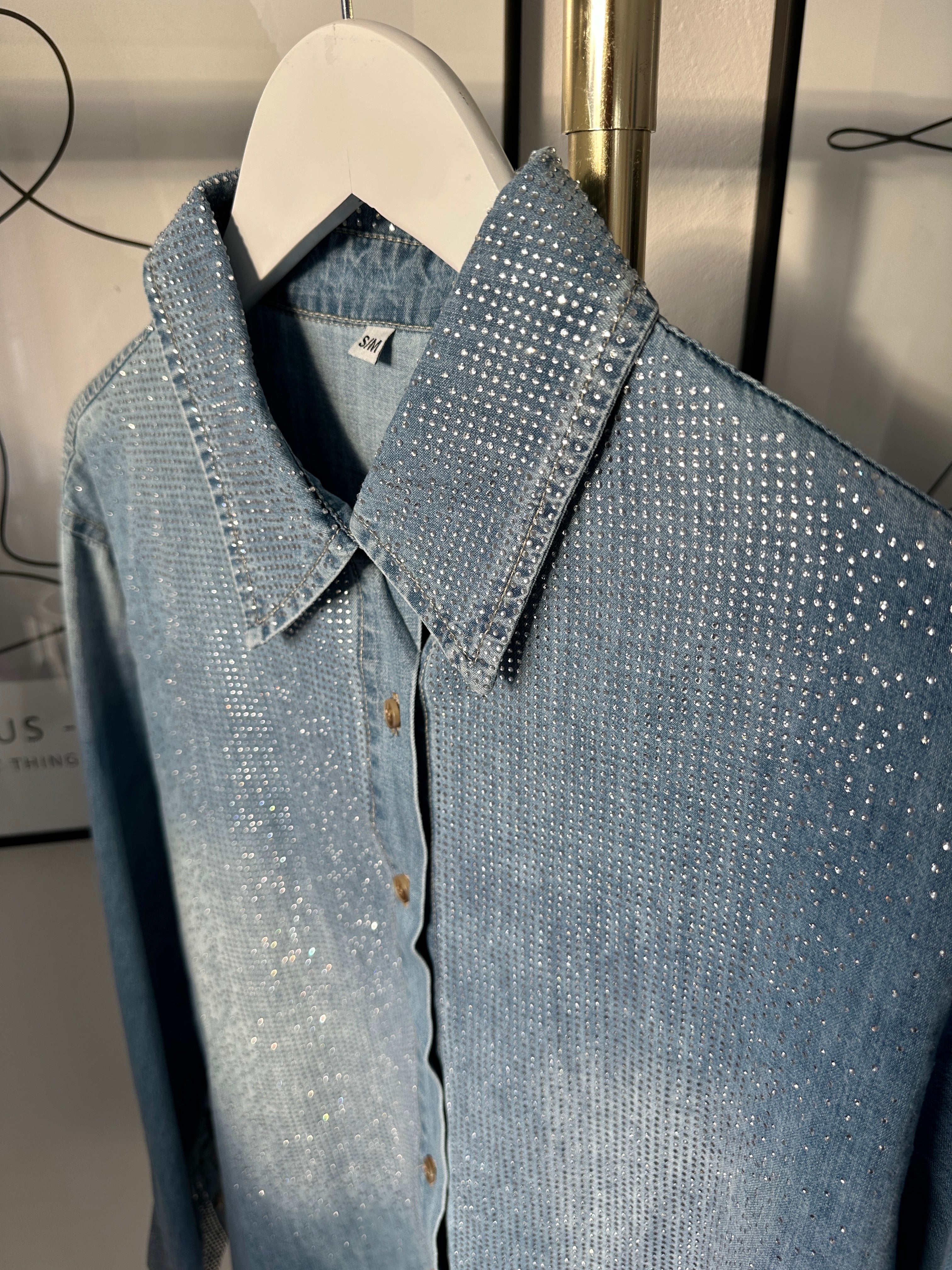 Nova Jeansskjorta med Strass