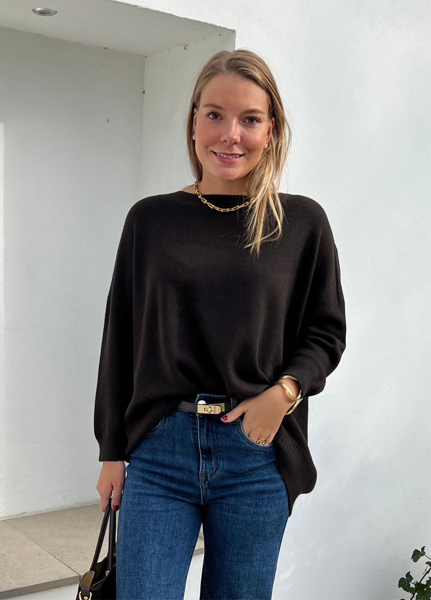 Kate Skärp Läder Guldspänne