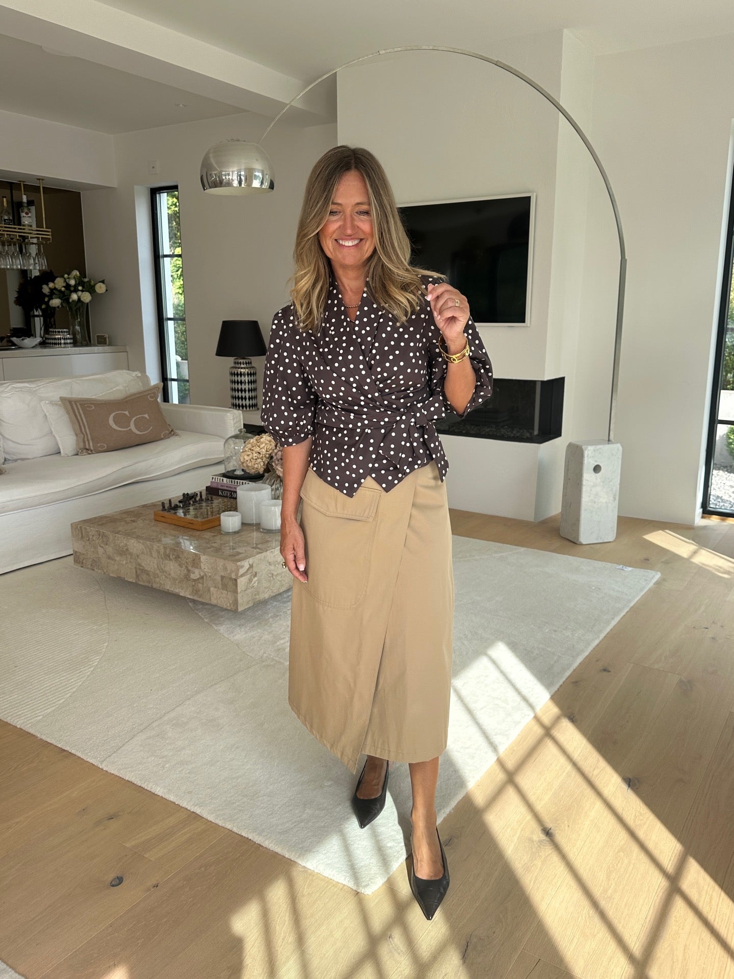 Bonnie Prickig Blus med Omlott