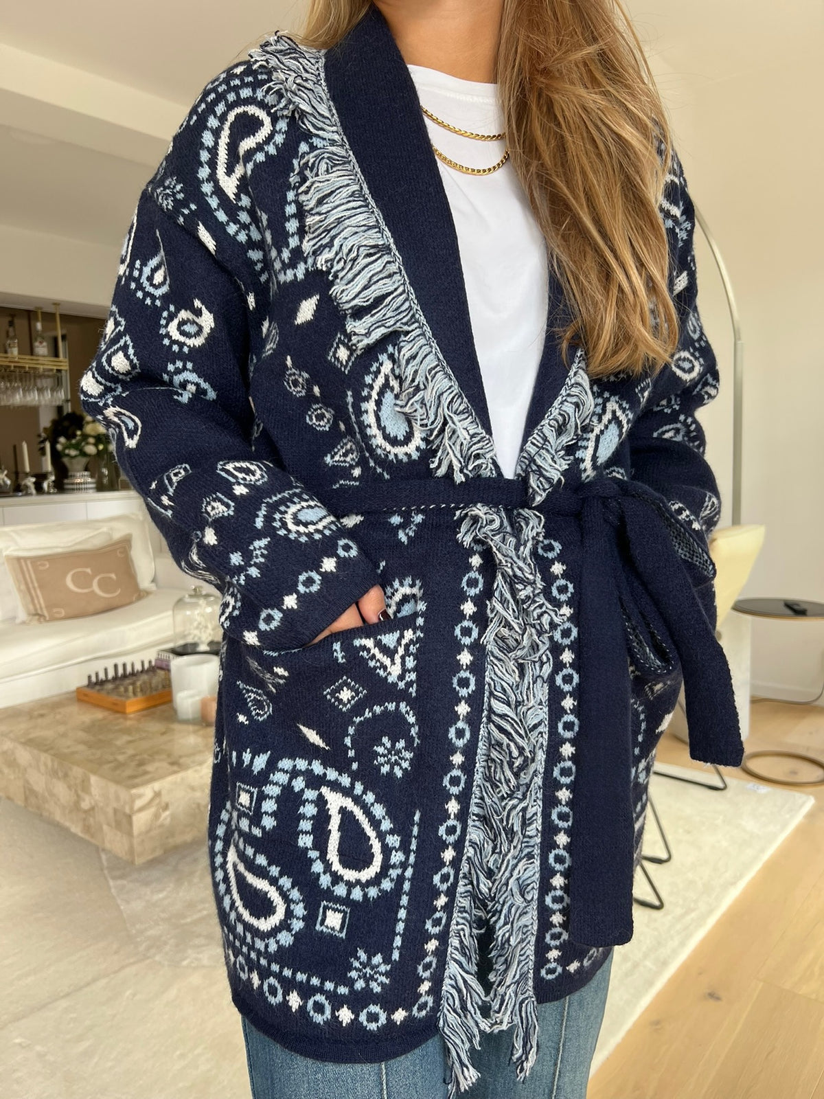 Ilse Kofta Paisley med Fransar