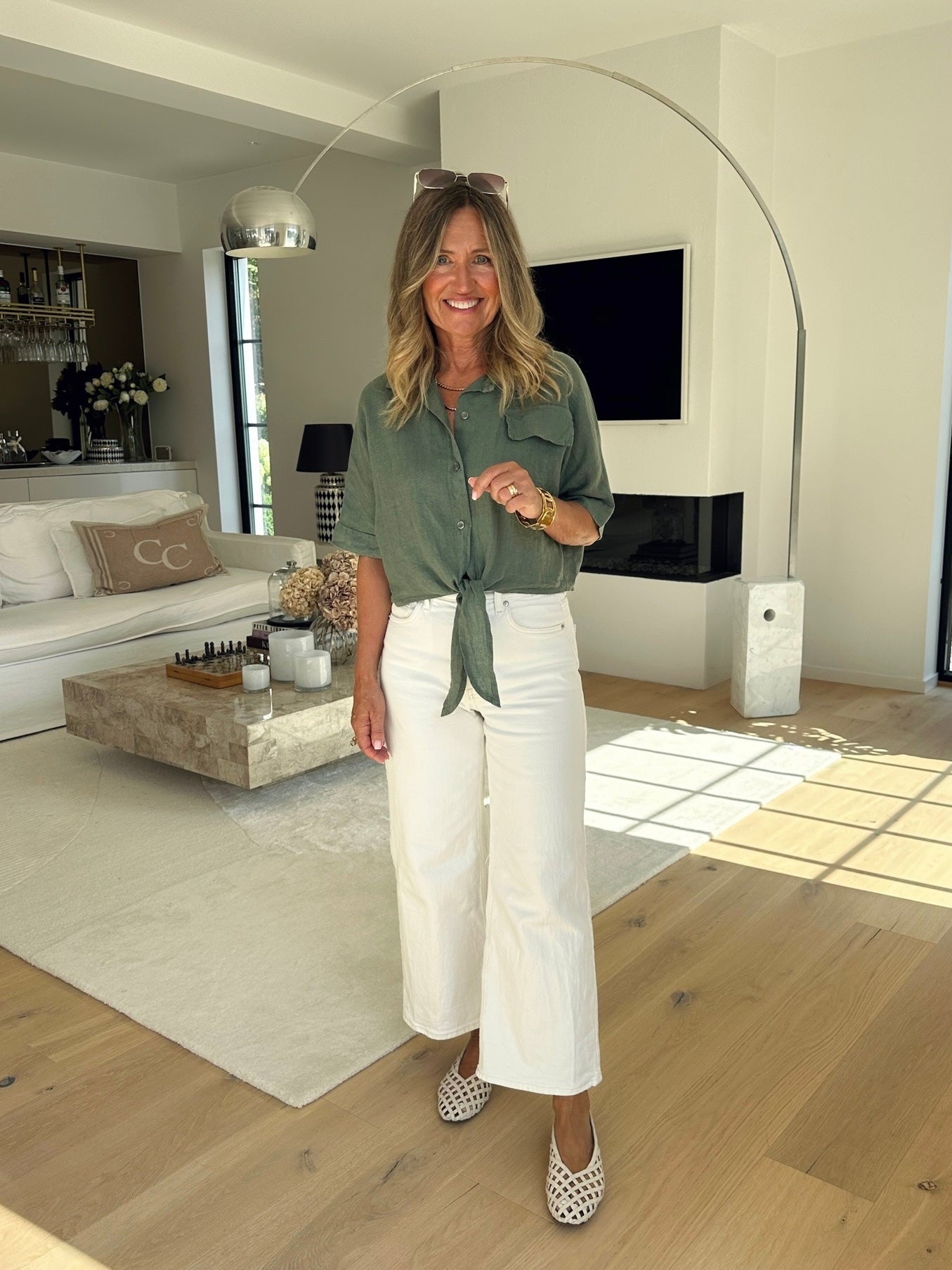 Lulu Skjorta i Linne Khaki