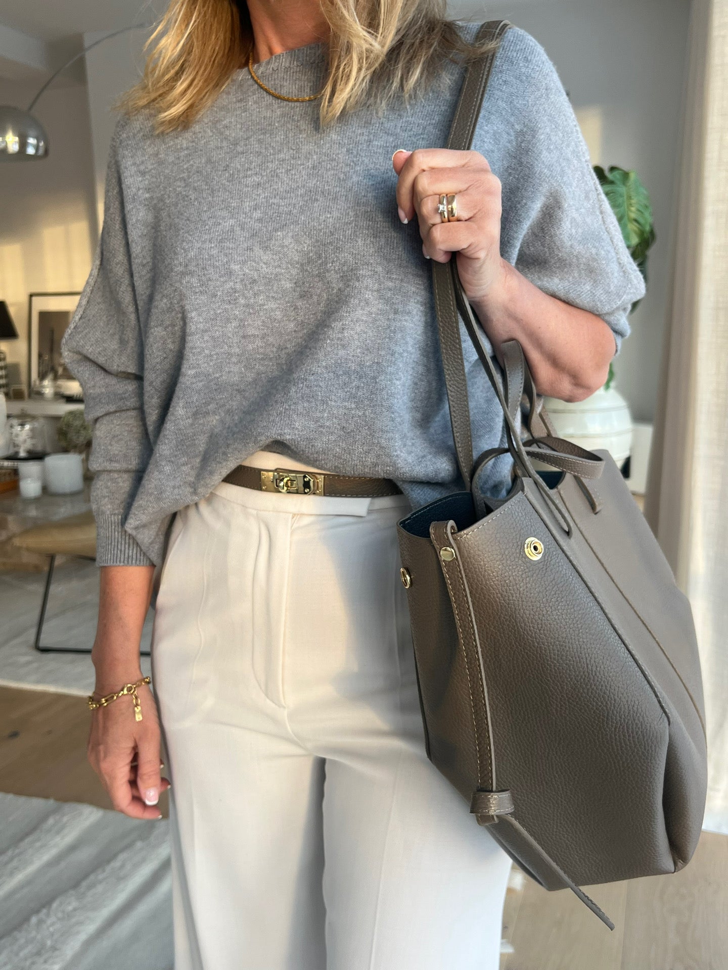 Kate Skärp Läder Guldspänne